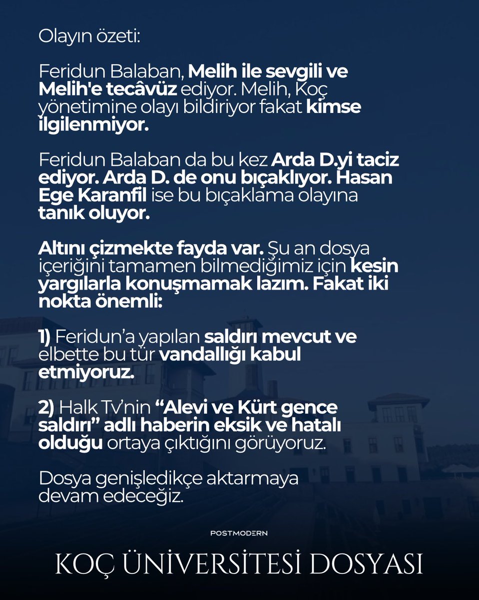 postmodernss's tweet photo. aslında konu muhatapları ve içeriği haberin aslından farklı olduğunu siz değerli kamuoyunun takdirlerine sunuyoruz. 

Saygılarımızla,
postmodern ekibi. #KoçÜniversitesi 

Ek olarak: Ses kayıtlarında Hasan Ege’nin ırkçı söylemleri mevcut. Bu doğru. Kabul edilebilir değil.++ https://t.co/ZDdcDWeTLM