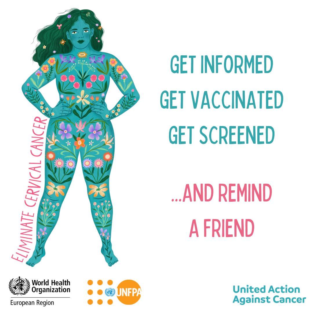 #DYK that cervical cancer is preventable, yet still one of the most common cancers among women?

Help spread the message.
Remind friends &amp; family that we have the tools to eliminate #cervicalcancer.

✅ Get informed
✅ Get vaccinated (age 9-14)
✅ Get screened (from age 30)

#HPV