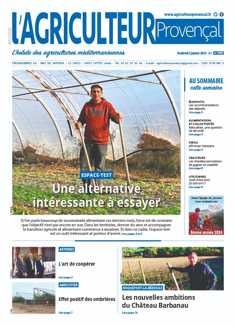 A découvrir👉Ces espaces test porteurs d'avenir #transitionalimentaire, l'actualité de #arterris,premier bilan pour l'abricot sous  #ombrièresphotovoltaïques,les nouvelles ambitions du #chateaubarnabau #roquefortlabedoule
▶️Retrouvez plus d'infos sur pressagrimed.fr