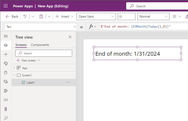 mattbdevaney's tweet photo. 4 New #PowerApps Functions are now available 😲

EOMonth is my favourite 📆

It returns the end of the month for a given date

Example: EOMonth( Date(2024, 1, 5), 0) = 1/31/2024

Other new functions are: EDate, Dec2Hex, Hex2Dec https://t.co/8HJz9KqkUw