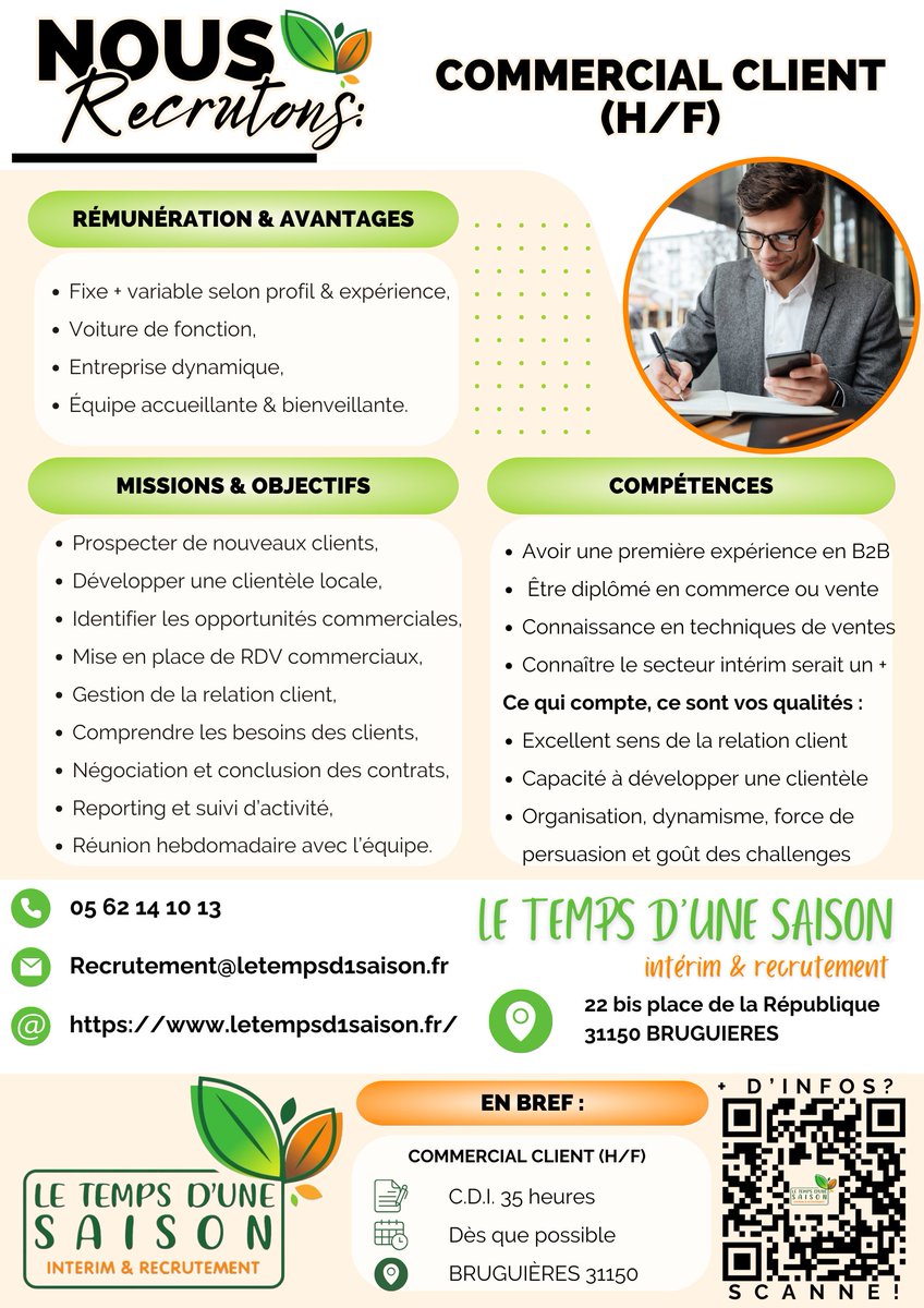 KolvenInterim's tweet photo. OFFRE D'EMPLOI en CDI 
Commercial (H/F)
Tous les renseignements sont dans l'image
le QR Code vous permettra de postuler en ligne https://t.co/Y4kvunSYDd