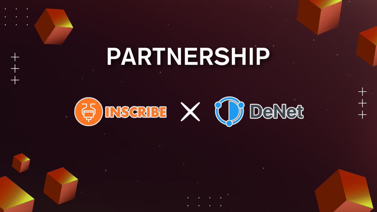 We are thrilled to announce our partnership with @Inscribe_com Decentralized global asset trading platform on #DRC20. The protocol supports various inscription assets. Trade here to stay ahead! Explore more linktr.ee/inscribeoffici… #Web3 #DRC20 #DeNet #Trade