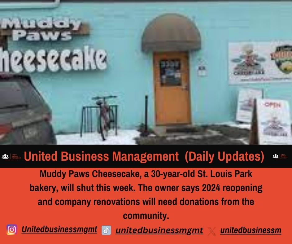 Let's show our support for Muddy Paws Cheesecake in St. Louis Park! Together, we can help bring this beloved bakery back to life in 2024 😁#CommunitySupport #MuddyPawsCheesecake #LocalBusinessLove #SmallBizHope #StLouisParkEats #RenovationRescue #BakeryRevival #SupportLocalBakery