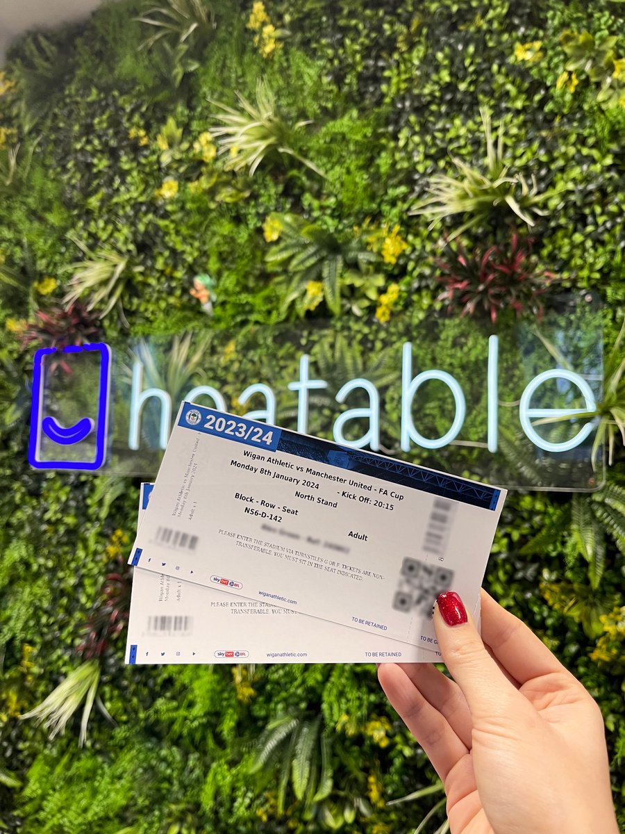 heatableUK's tweet photo. To celebrate our South Stand sponsorship with Wigan Athletic, we’re giving away 2 tickets for the @laticsofficial vs Manchester United game 🎟

📍DW Stadium
⏰ 8th January 20:15pm 

🤳Retweet this post and follow us
💬 Comment! The comment with the least amount of likes WINS🏆 https://t.co/fsCCMRzyXZ