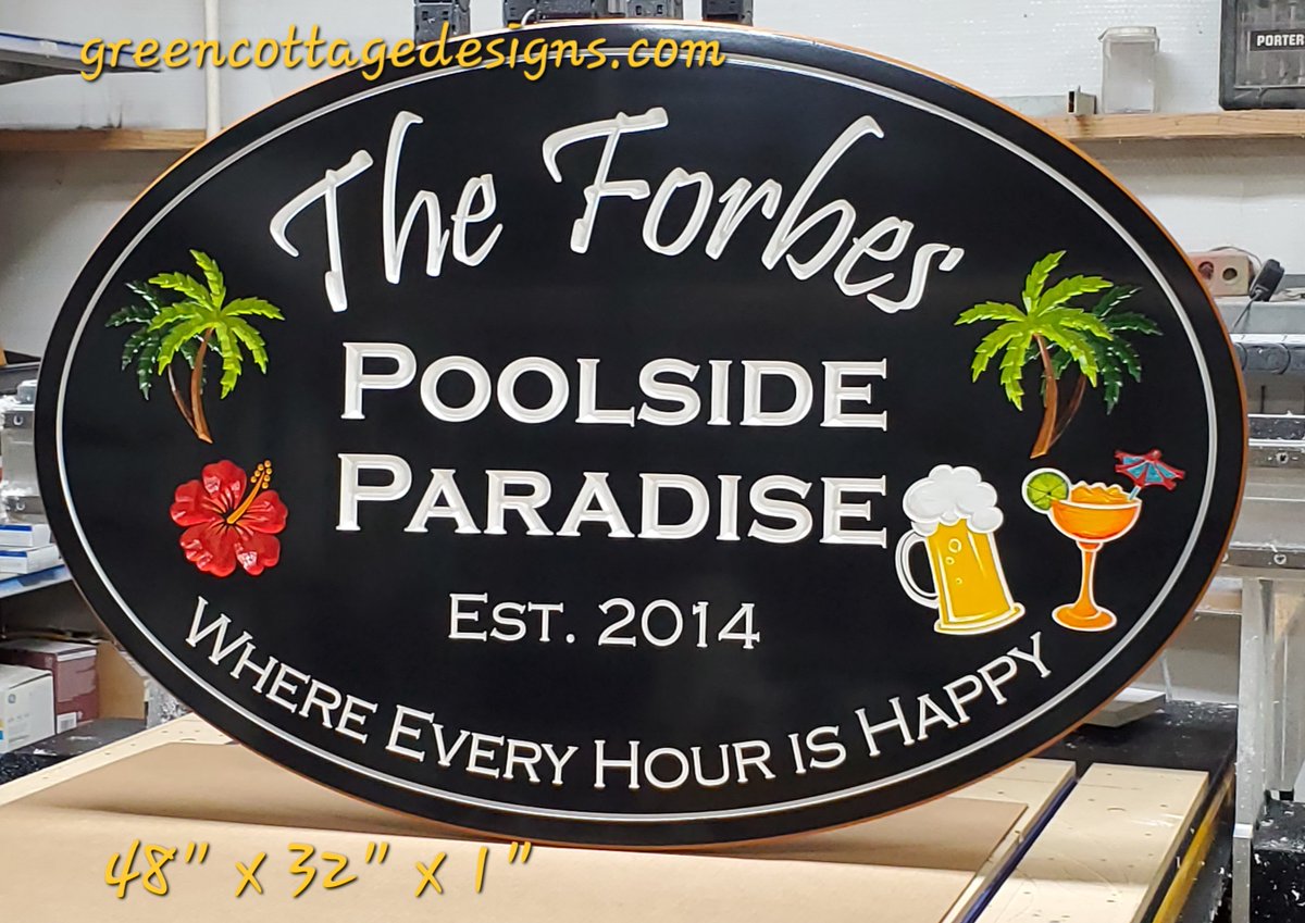 cottage_green's tweet image. Large POOL Signs by greencottagedesigns.com MAKE A STATEMENT For Your Insane Pool! 48" wide x 32" high  x 1" thick SOLID PVC ! #ResortSign #POOLsign #Mansion #Villa #HugePOOLsign #Lazyriverpools #BackyardLiving #swimupbar