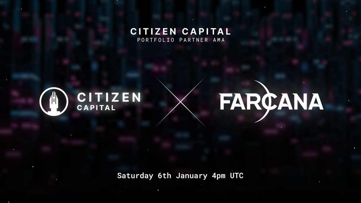 NTLaunchpad's tweet image. Join us tomorrow, Saturday 6th January at 4PM UTC ⏰ 

Citizen Capital is excited to be hosting the team from @FarcanaOfficial , an upcoming portfolio partner, for an AMA session 🔥