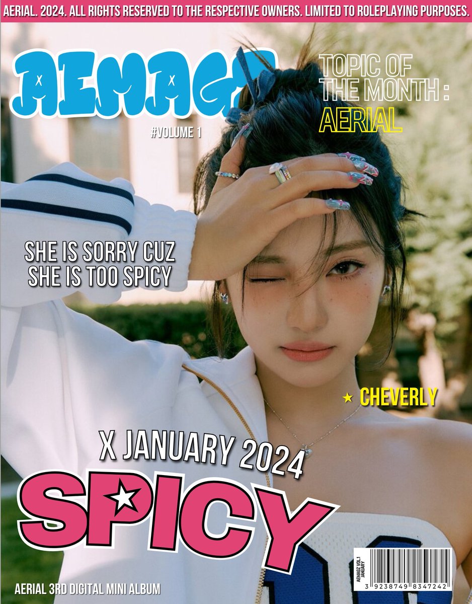 ㅤ
ㅤ
ㅤ𝗔𝗘𝗠𝗔𝗚𝗭 has been released!
ㅤTopic of The Month: 𝐀𝐄𝐑𝐈𝐀𝐋
ㅤwith 4th SPICY ICON:
ㅤ𝘾𝙝𝙚𝙫𝙚𝙧𝙡𝙮 𝙌𝙪𝙚𝙚𝙣𝙨𝙮!

ㅤaerial's 3rd Mini Album
  〖The AECONIC〗
ㅤ➫ 2024.01.XX 4PM
️️  
ㅤ