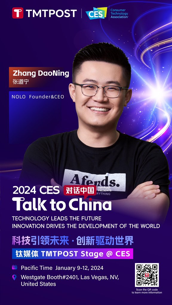 TMTPostGlobal's tweet photo. Exciting news from #CES2024! The second wave of speakers for #2024CESTalktoChinaStage has been announced. Don't miss out on the latest in AI, electronic consumer trends, and more. Join us at the TMTPOST booth [Westgate, Booth2401] in Las Vegas from 1.9-12 to hear from pioneering leaders in education, IoT, venture capital, and VR as we discuss the future of tech innovation and global business expansion. Let's kickstart a new era in consumer electronics together! #tmtpost #CES2024 #CES24 #ces