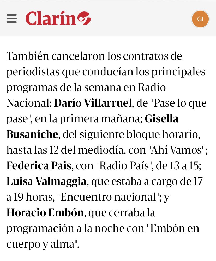 gisebu's tweet photo. Los contratos no se cancelaron, eran hasta el 31 de diciembre de 2023. Así que lo real es que “no se renovaron”. Yo, x decisión propia lo rescindí en 30 de noviembre de 2023. Me fui antes del 10 de dic. A mi no me cancelaron ningún contrato, @clarincom. Saludos! https://t.co/SvlS4p57s2