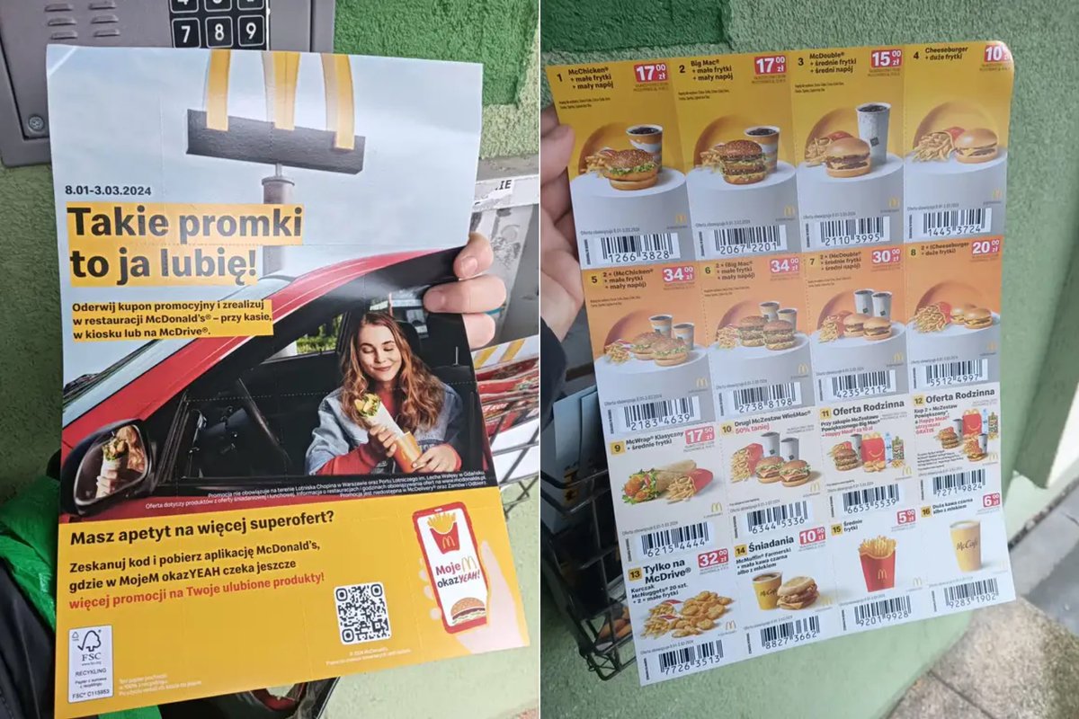 Do restauracji sieci McDonald’s powracają papierowe kupony