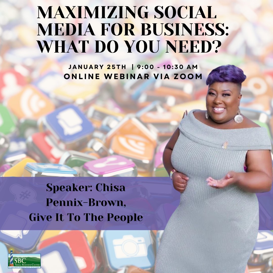SmBizCtr_CCC's tweet photo. Ready to take your business to new heights in 2024? Join us for a series of power-packed webinars on January 25th from 9 AM - 2 PM with Chisa Pennix-Brown! Register today at https://t.co/NzCYiWcvje. https://t.co/piGdJQlHob