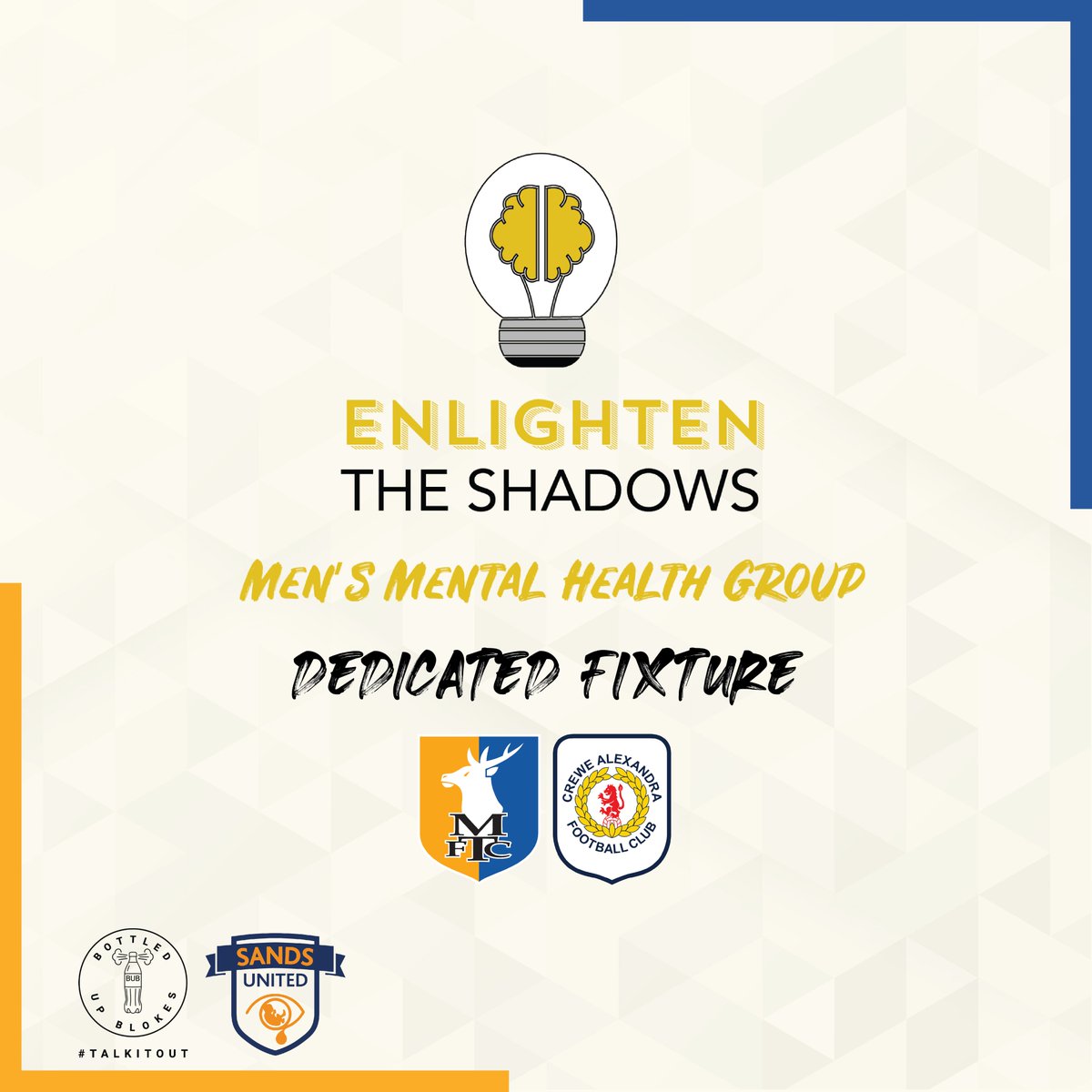 MTFC_CT's tweet photo. We are delighted to share that @mansfieldtownfc's game against Crewe tomorrow, 6th January 2024 will be our rescheduled dedicated fixture for @ENLIGHTENTheSh1 

You can read more here below👇
https://t.co/SItgRCLuK0

#Stags https://t.co/S0ksPqmf60