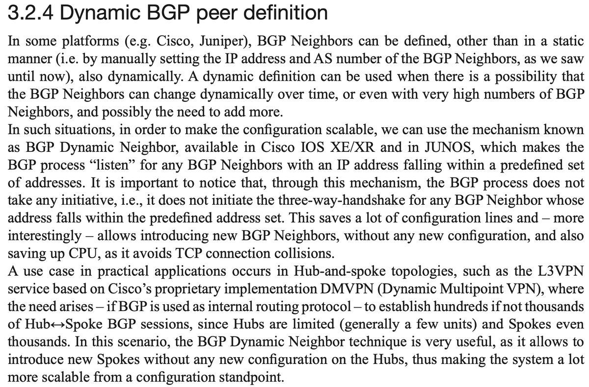 antoniopradoit's tweet photo. Scalability! When is the 'BGP Dynamic Neighbor' functionality useful?

Learn more on THE BOOK #BGP from theory to practice: https://t.co/bdLIdRgJhL

@flavioluciani81 @Amm_Tofonoto

#Cisco #Juniper #L3VPN #DMVPN https://t.co/GXPrTNZwUJ