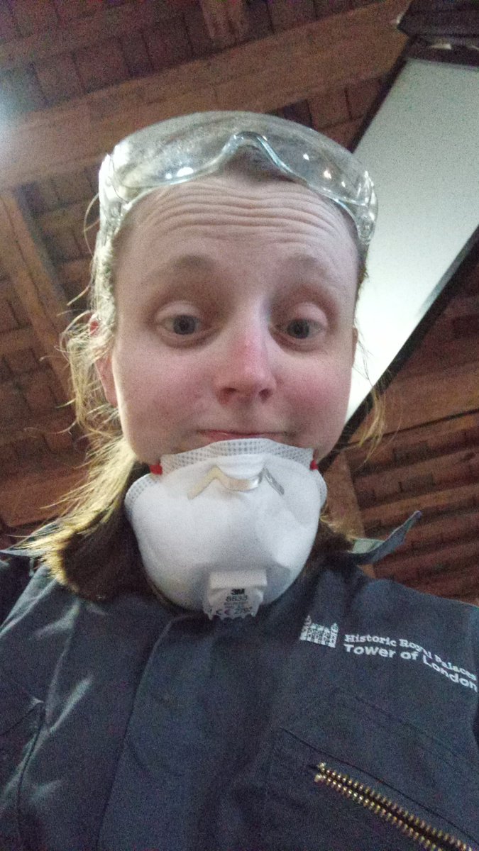 Hello from the deep clean of the East Corridor of the White Tower <a href="/TowerOfLondon/">The Tower of London</a> 
#somanyscrews