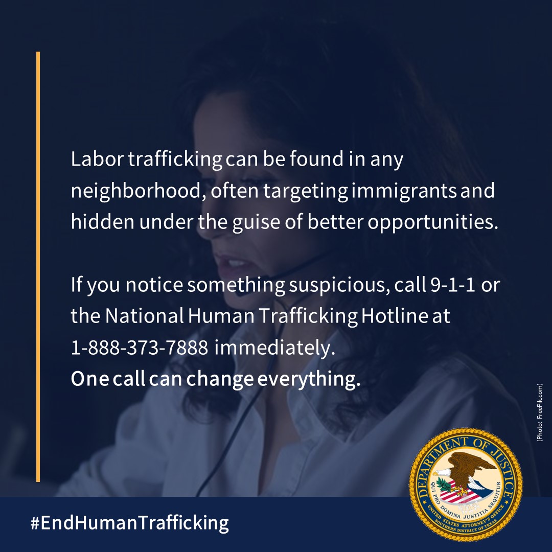 #ForcedLabor is a crime under federal and state laws in the United States. Do you know what these crimes are? Learn about them here: justice.gov/humantrafficki… #EndHumanTrafficking