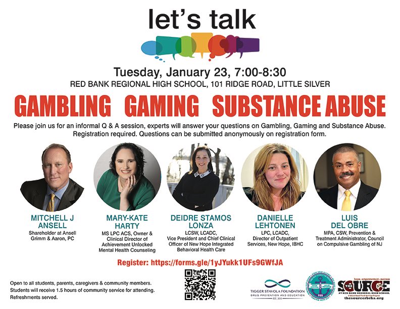 Learn & ask questions about gambling, gaming and substance abuse. FREE & Open to the public. Students in attendance receive 1.5 hours of community service. Register here: forms.gle/1yJYukk1UFs9GW… @RFH_Regional @rbrathletics @RBCCaseys @rbrhs @TheSourceRBRHS