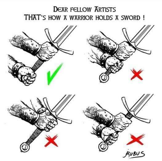 I wish I knew this earlier! 

Makes quiet a bit of sense when you think about it; 
Left hand needs to be loose to let the sword swing more fluently.

Gripping it tightly with both hands would limited the energy flow while swinging and decrease overall impact.