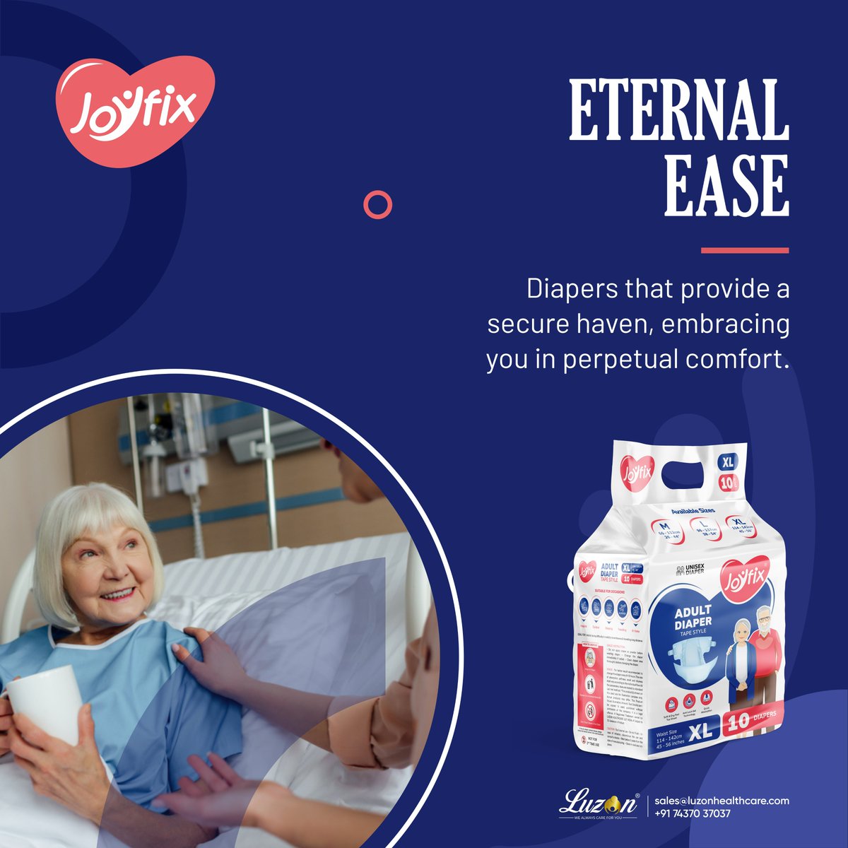 Diapers that provide a secure haven, embracing you in perpetual comfort.
.
Sales Enquiry: sales@luzonhealthcare.com
Contact No: +91 74370 37037
.
#adultdiapers #incontinenceproducts #adultpants #diaperbriefs #seniorcare #elderlycare #incontinenceissues #bladderleakage #diaper