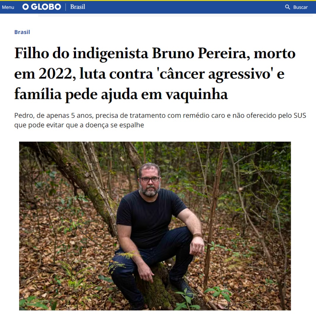 esuplicy's tweet photo. Minha solidariedade à Beatriz de Almeida Matos, viúva do indigenista #BrunoPereira, e mãe do Pedro. O menino de 5 anos luta contra o câncer e precisa de um medicamento muito caro. Ajude na Vaquinha: https://t.co/8JUQsLnD6Q https://t.co/xkapGArWsm