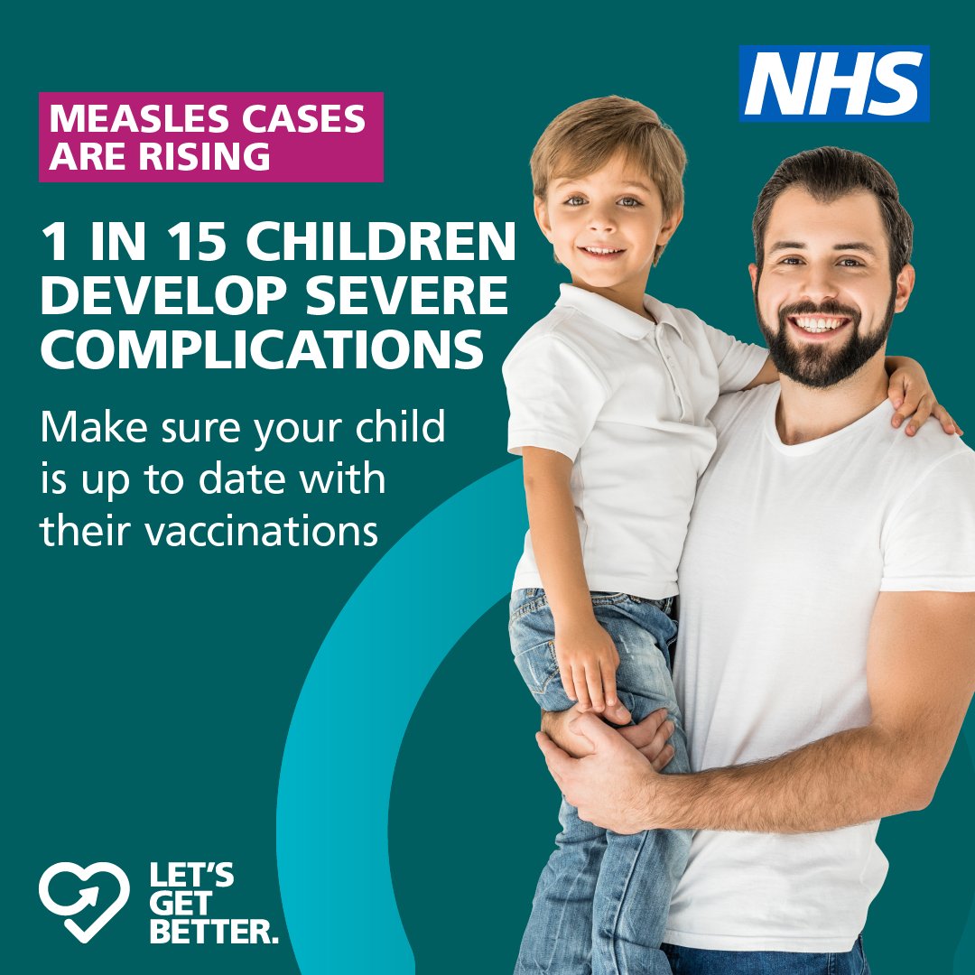 Cases of measles are rising in England. Measles is more than just a rash with 1 in 5 children needing a hospital visit. Make sure your child is up to date with their MMR vaccination to give them the best protection against becoming seriously unwell.