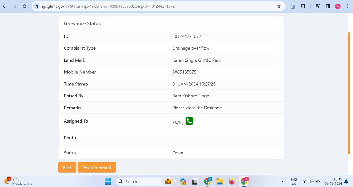 rks_DM_expert's tweet photo. @GHMCOnline @CommissionrGHMC @Director_EVDM @CEC_EVDM 

Dear Team, the problem is not yet resolved.

We do not know who updated the status of this complaint as Resolved, from the @GHMCOnline team.

Please work... https://t.co/ysjARcoB3A