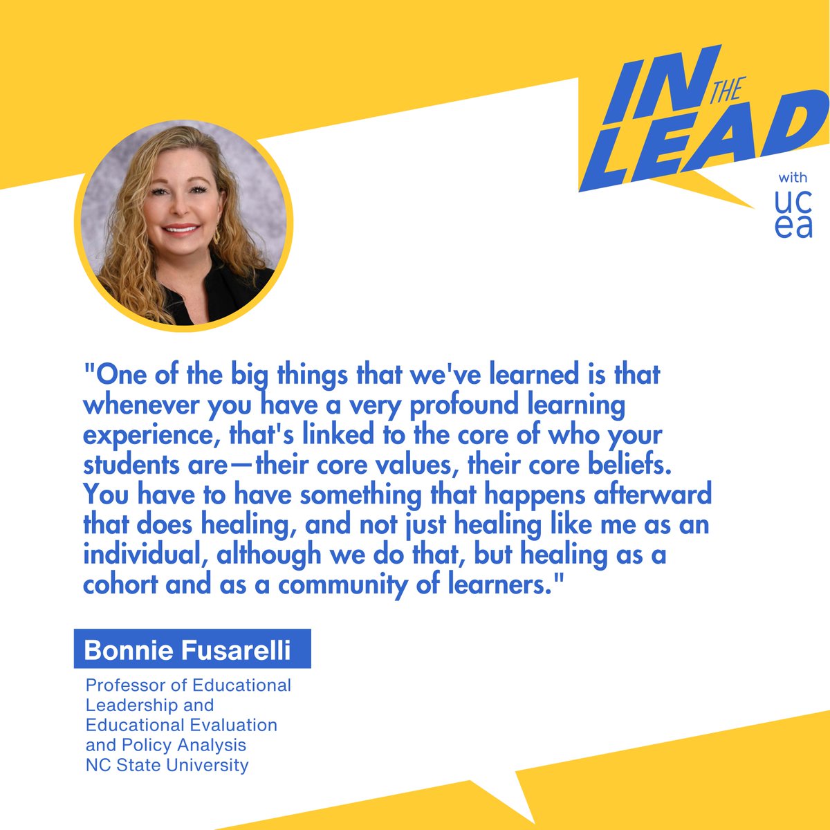 🎙️ Tune in to EP4 of #InTheLeadwithUCEA, Diversity and Equity. Uncover the transformative power of profound learning experiences in fostering healing. #LeadershipMatters #UCEAWallace 
<a href="/DrMoniByrne/">Mónica Byrne-Jiménez</a> <a href="/UCEAJSN/">Jackson Scholars Network</a> <a href="/UCEAGSC/">UCEA GSC</a> <a href="/WallaceFdn/">Wallace Foundation</a>
🎧ow.ly/pcZ850Q6LIz