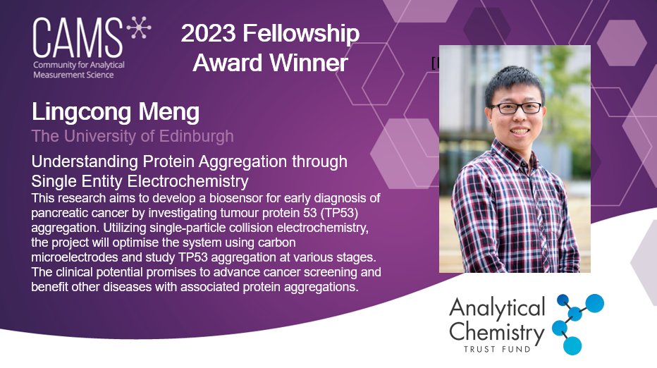 We are excited to announce this year's CAMS & ACTF Fellowships👏 @Lingcong_Meng is developing biosensors for early diagnosis of pancreatic cancer using single entity electrochemistry. #biosensor #Electrochemical