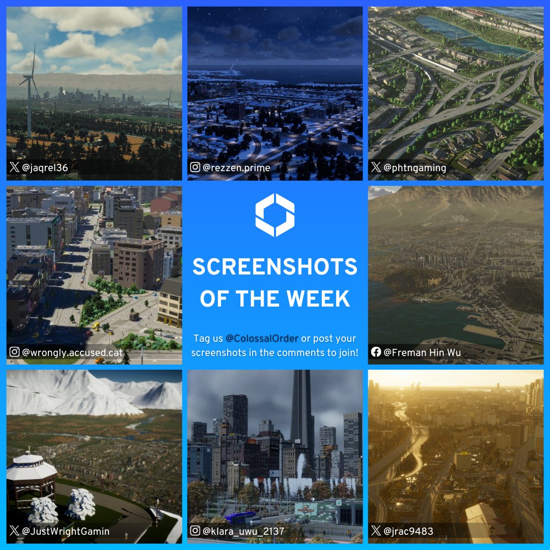 Thank you for sharing all our amazing screenshots! They're a treat to come back from holiday to 😍

Tag us <a href="/ColossalOrder/">Colossal Order</a> or share your screenshots in the comments to join. 💙

Featured: <a href="/jaqrel36/">JAQREL</a> <a href="/jrac9483/">Jrac</a> <a href="/JustWrightGamin/">Just Wright Gaming</a> <a href="/phtngaming/">PHTN Gaming</a> #CitiesSkylines2