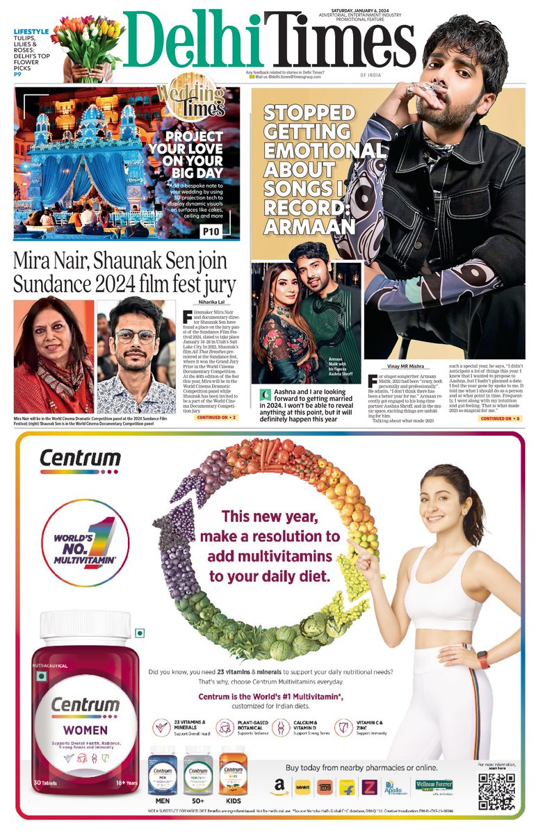 New year, new us!    
Here's a look at the revamped #DelhiTimes
Click below to read the edition   
bit.ly/3YdhhZl 

@ArmaanMalik22 @MiraPagliNair #ShaunakSen #ArmaanMalik #MiraNair #DelhiTimes