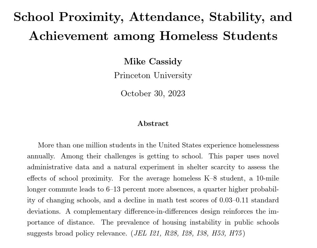 What's the likely impact of <a href="/NYCMayor/">Mayor Eric Adams</a>'s decision to move migrant kids, based on <a href="/PrincetonCHW/">Princeton CHW</a> economist Mike Cassidy's research with the city's data?