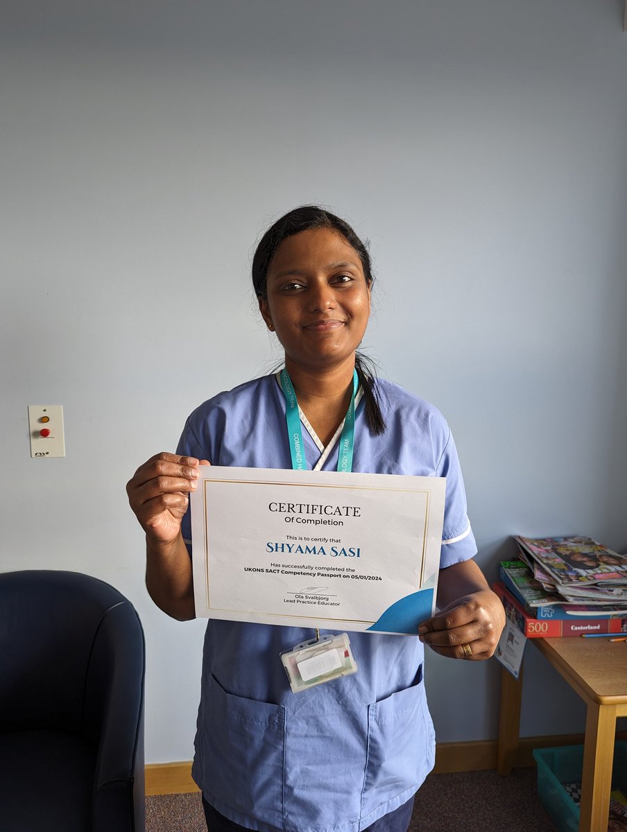 OlaSvalbjo's tweet photo. What a wonderful start to the new year 2024 😃 2 new brilliant SACT trained nurses signed off their UKONS Passport 🥳🥳 Well done! https://t.co/D2T9JOgxb8