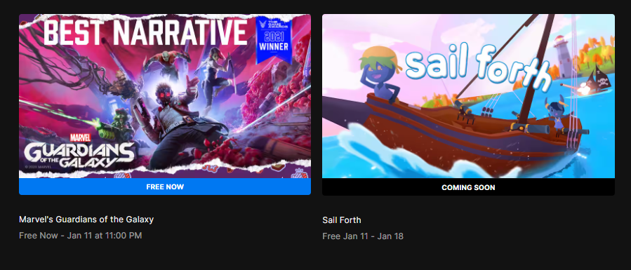 EVERYONE GUARDIANS OF THE GALAXY IS FREE ON EPIC RN GO GET IT

IT'S A REALLY GOOD GAME