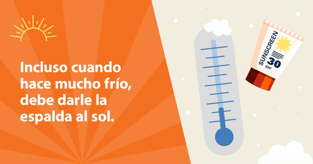 Aplíquese protector solar con FPS 30+ todos los días, sin importar el clima. #GoHealthyHouston #SunSafety #here4u