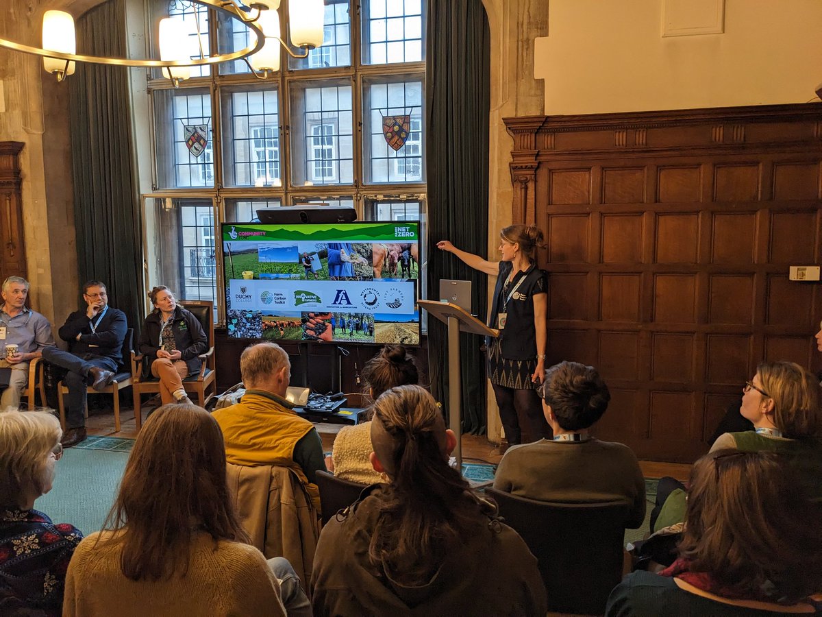 IFarmers's tweet photo. Lots of energy coming out of the #FarmNetZero project at #orfc24 with 3 incredible demo farms in Cornwall looking to reach #netzero over 5 years using a range of #naturefriendly techniques.
They're working alongside 3 #fieldlabs looking at new techniques too. @FarmCO2Toolkit https://t.co/Was2urnMAW