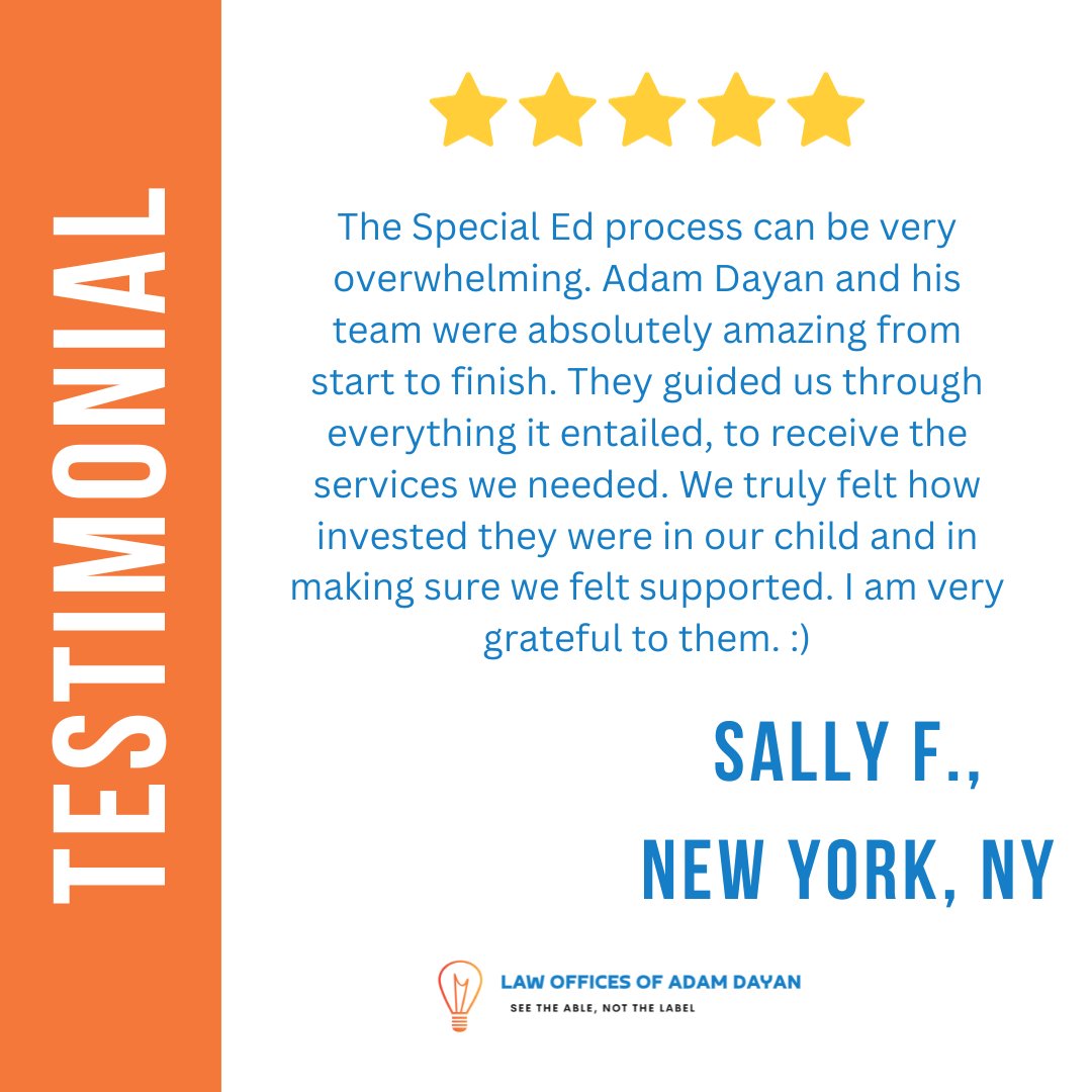 Don't let the complexities of the Special Ed system stand in the way of your child's education. Contact Dayan Law Firm today for a free consultation!

#SpecialEducation #SpecialEducationLaw #ChildAdvocacy #SeeTheAbleNotTheLabel