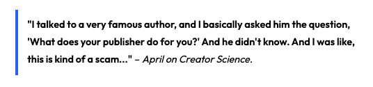 The more I dove into the publishing world, the more certain I became about self-publishing my first book. One of the most impactful conversations I've had is with @aprildunford, who has sold ~80,000 copies of her first book, Obviously Awesome, which she self-published. Some…