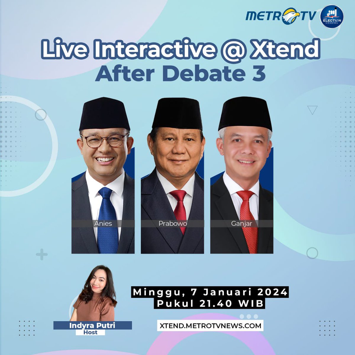 Metro_TV's tweet photo. Debat berlalu, tetep masih ada yang seru! Yuk, gabung dan ikuti diskusi interaktif setelah Debat Capres yang ke-3, Minggu (7/1) pukul 21.40 WIB LIVE hanya di https://t.co/sl7D7MbrcD
Link: https://t.co/zetMUwAxvS
#xtendweb #debatcapres #liveinteractive #debatcapres2023 https://t.co/mPehBMloIF