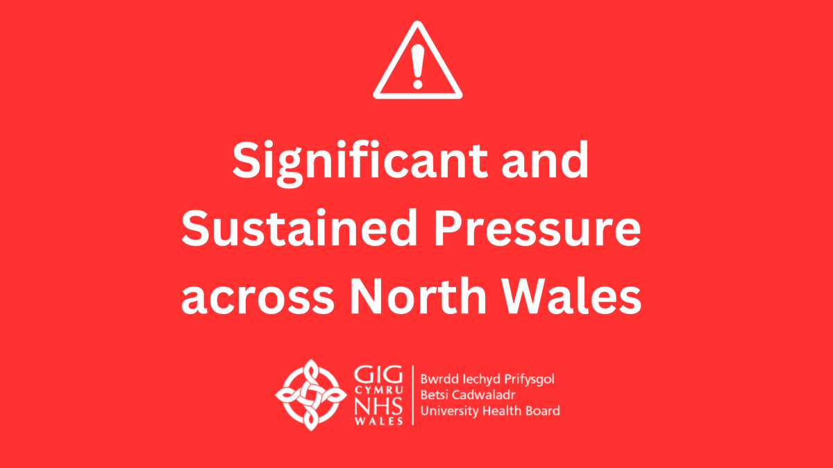The health and social care system across Wales is experiencing significant and sustained pressure.

🔗bcuhb.nhs.wales/news/updates-a…