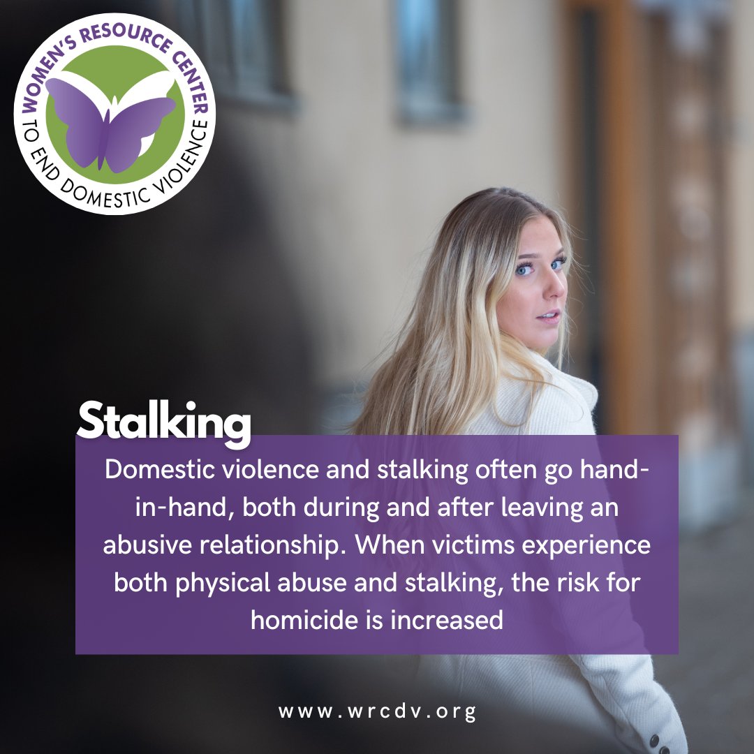 January is #StalkingAwarenessMonth. Research shows that when victims experience both physical abuse and stalking behaviors, the risk for homicide is increased. 

#nsam #stalking #wrcdv #domesticviolence #DVhomicide