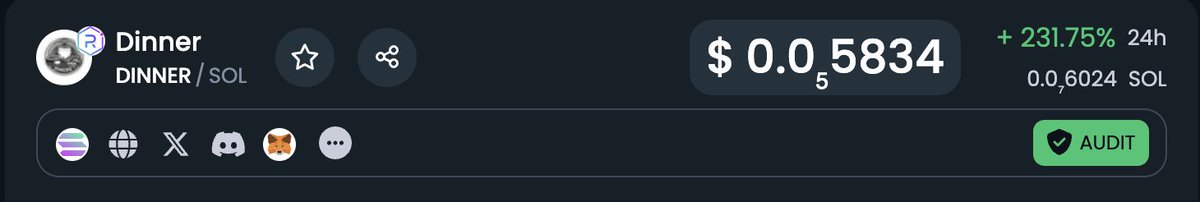 dinnerCoinSol's tweet image. #DINNER socials just got updated on @DEXToolsApp 🫘

#DinnerWifSolana #Solana #memecoins #lowcapgem