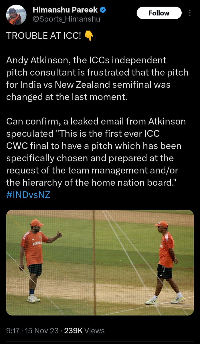 SanjivaKUK's tweet image. Yup. They tried hard to win the ICC Cricket World Cup 2023 by hook or crook. Evidence of it is everywhere. 👇
#CWC2023 #CWC2023Final
