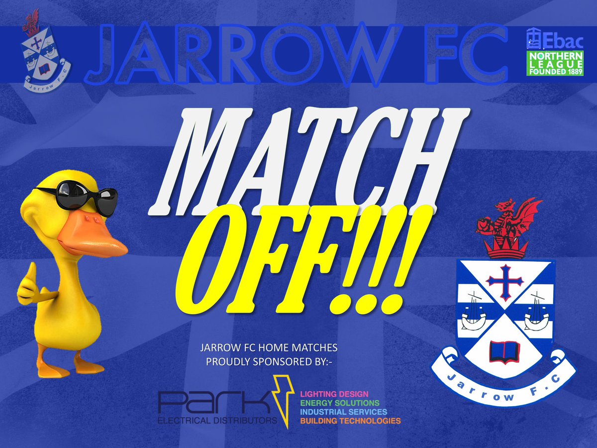 MATCH OFF! 🦆 

🗣️ “Well we didn’t want to this little fella again but here we are! Another match off this evenings tie with <a href="/Official_ECAFC/">Easington Colliery AFC</a> and will be rearranged for another date! Enjoy the derby and we’ll see you all next week 🤞🏻!”

#Supportyourlocalteam

⚽️🔵⚪️⚽️