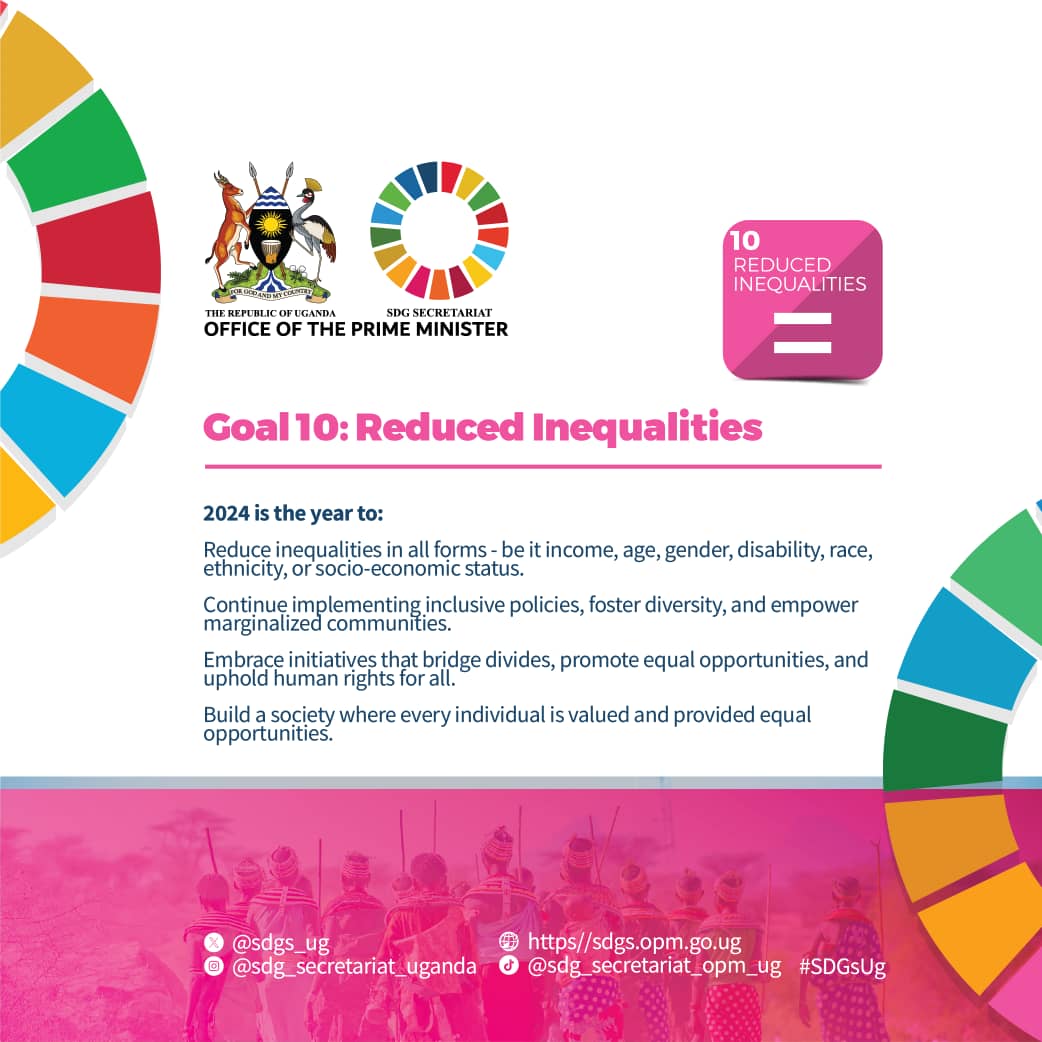 #Inequality stifles progress. Reducing inequalities isn't just about fairness; it's a #LeaveNoOneBehind approach and a catalyst for a country's #SustainableDevelopment; #Inclusive growth, social cohesion, and #Resilient economies. 

#ReducedInequalities 
#SDGs
#SDGsUg