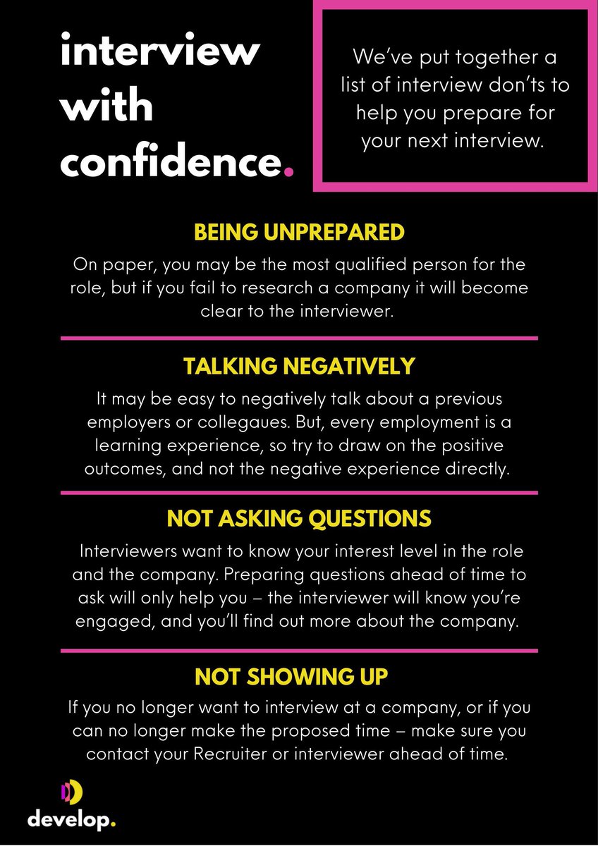 develop (@developrec) on Twitter photo Dealing with a job rejection? No worries. 
Check out our latest infographic for tips on bouncing back after an interview disappointment. 
Your next opportunity is just a step away. ๐ช Dealing with a job rejection? No worries. 
Check out our latest infographic for tips on bouncing back after an interview disappointment. 
Your next opportunity is just a step away. ๐ช