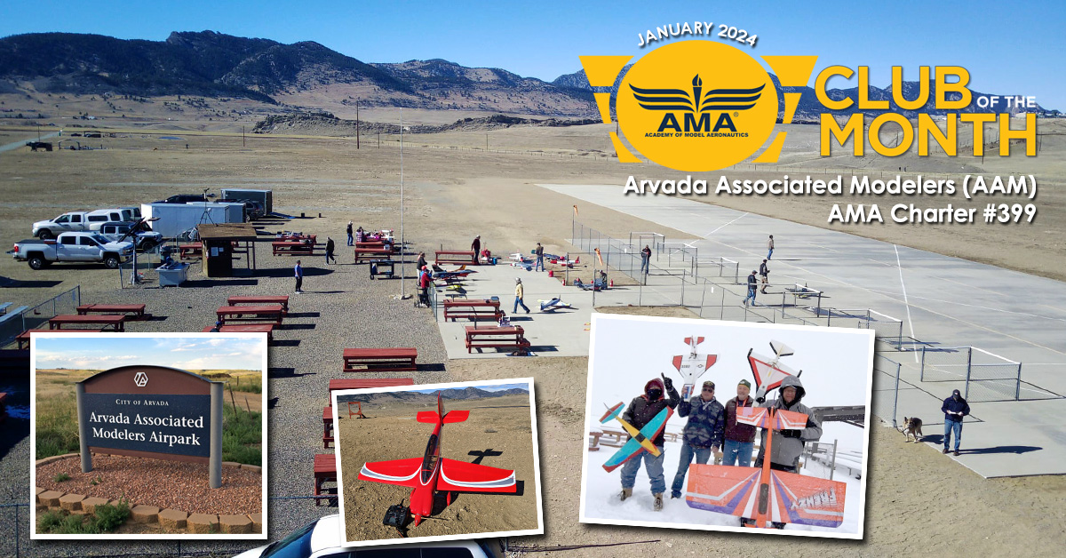 Congratulations to the Arvada Associated Modelers (AAM) #399 as our Club of the Month for January 2024.

Club website: loom.ly/36eTZFk
AMA club info: loom.ly/HDvf_3I

#IFlyAMA #ModelAviation #AMAClub