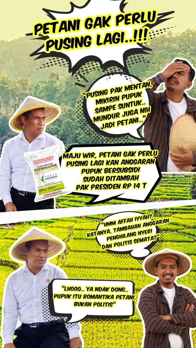 Die_Hearts's tweet photo. Good news guys, Presiden Jokowi udah nambah 14 Triliun untuk pupuk subsidi dan sekarang tebus pupuk, cukup bawa KTP saja. Bakal memudahkan deh https://t.co/AfEC6NicKR