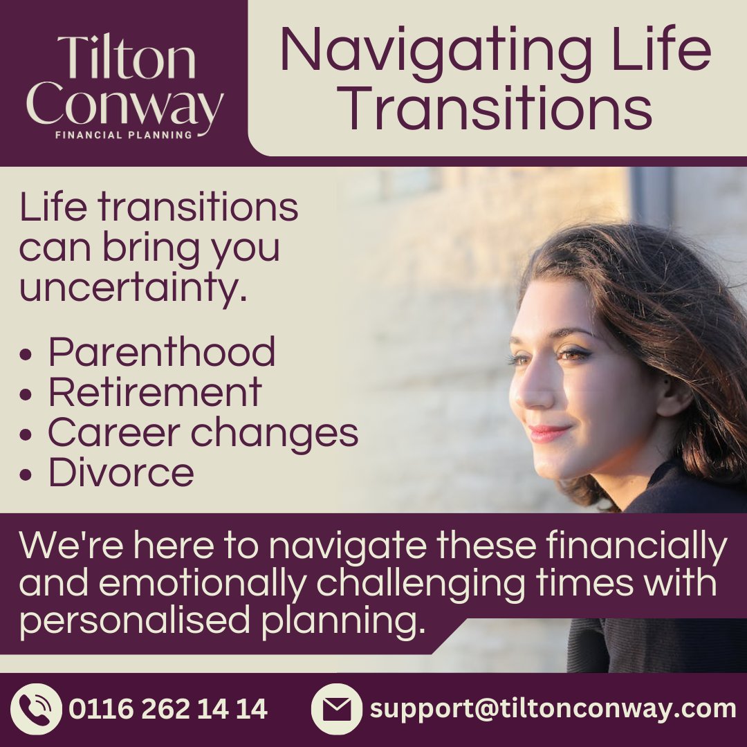 We're here to help you with whatever changes life brings.

Get in touch:
📞: 0116 262 14 14
✉️: support@tiltonconway.com
💻: tiltonconway.com

#femaleentrepreneurs #femalebusinessowners #femalefinance #finance #financialadvice #uk #financetips #wealth #wealthmanager