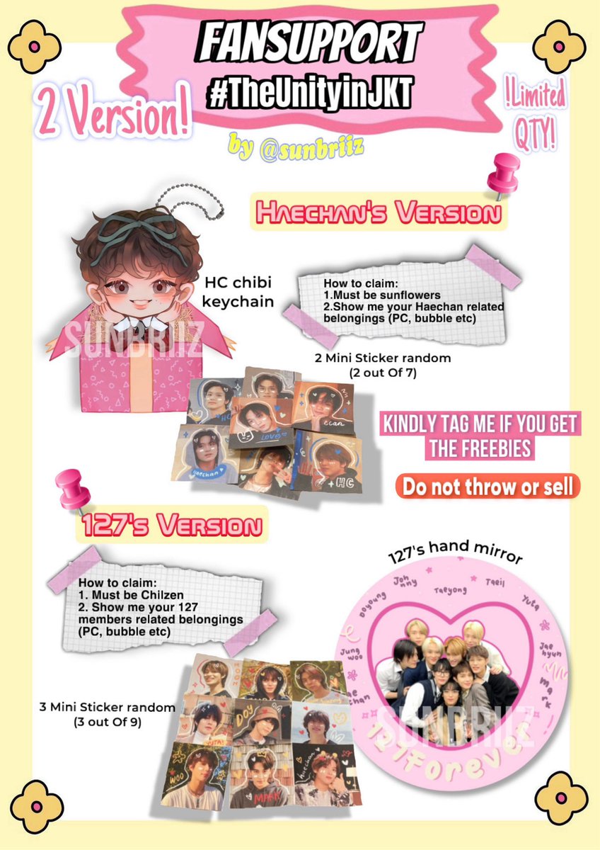sunbriiz's tweet photo. ✨ Freebies THE UNITY : JAKARTA ✨ 
—— by sunbriiz

For SFS and Chilzennie

📅 13th &amp;  14th Jan 2024 
📍Indonesia Arena
⏰ : TBA

How to claim: 
☆ Like and RT this tweet
☆ Find me at the venue and say 👋
☆ Details on pict

‼️ LIMITED QTY ‼️

#THEUNITYINJAKARTA https://t.co/oKzdYr7OTN