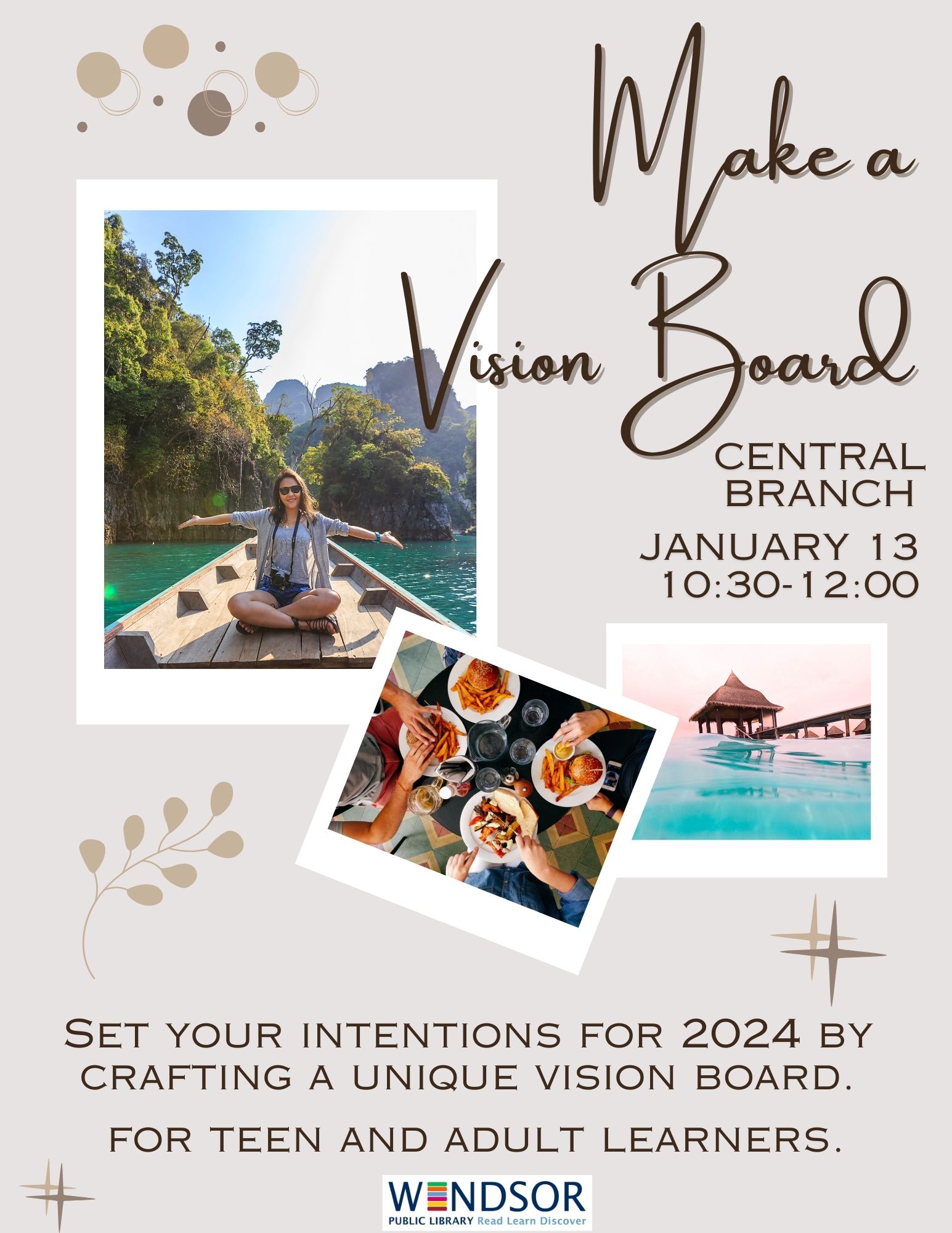 WindsorPublicLibrary on X: Let's set our intentions and goals for the year  ahead with a vision board. We'll watch a brief tutorial on   and then get to work crafting our own