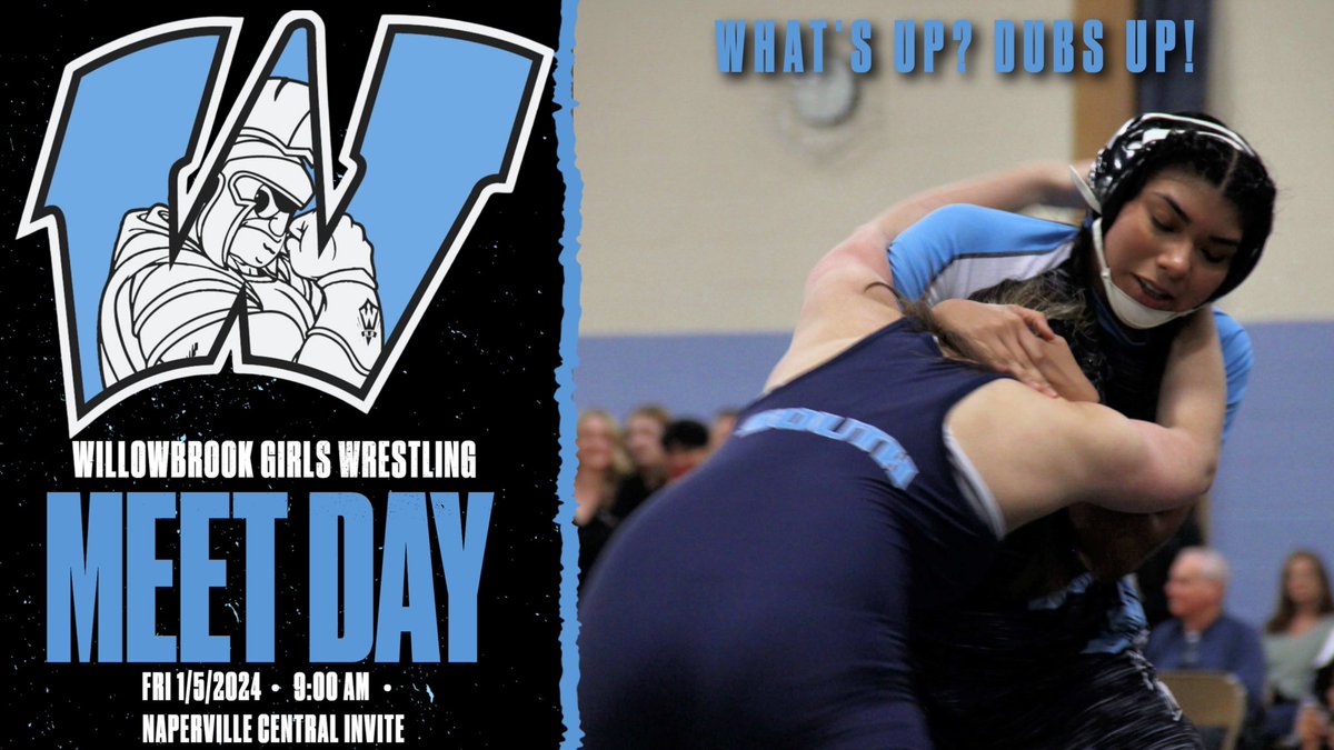 Best of luck to our Girls Wrestling team as they compete in this morning’s Naperville Central Invitational! #DubsUp @WarriorWrestli4 @WillowbrookHS1 @dkrausewb